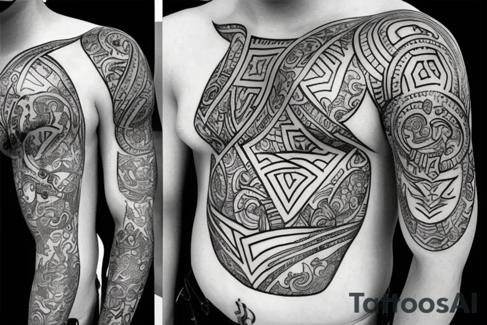 Filipino warrior with diamonds tattoo idea