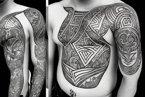 Filipino warrior with diamonds tattoo idea