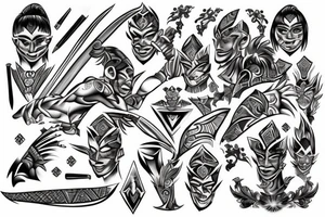 Filipino warrior with diamonds tattoo idea