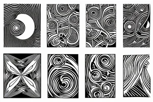 Abstract space and organic tattoo idea