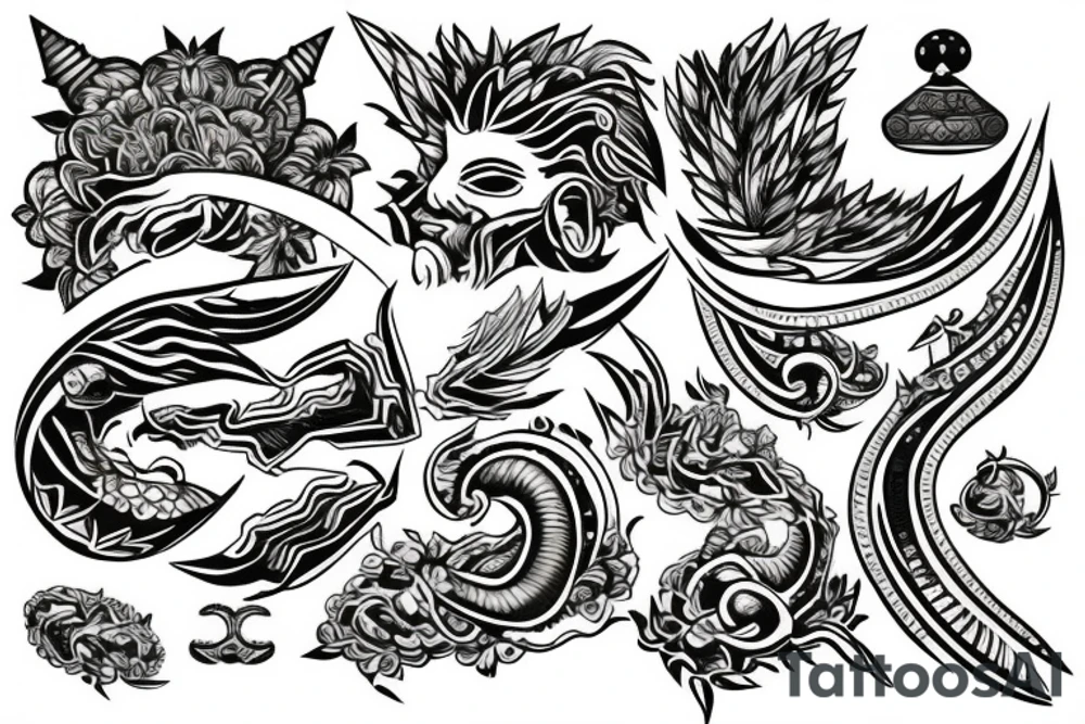 Filipino god with diamonds tattoo idea