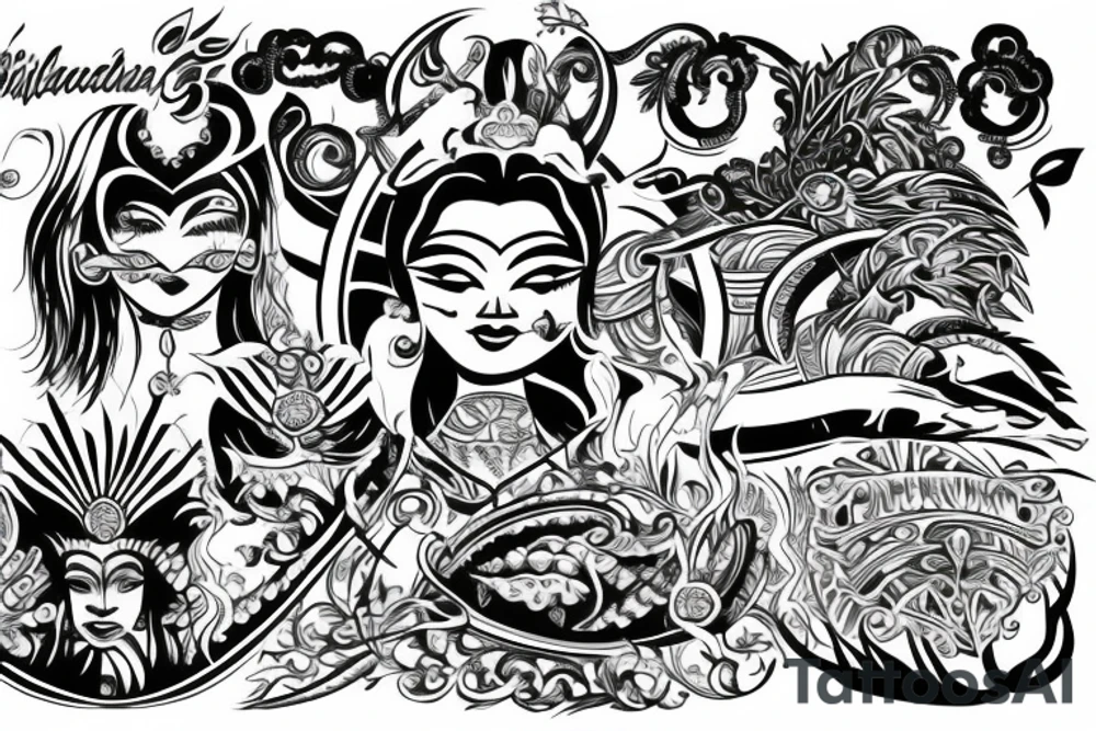 Filipino god with diamonds tattoo idea