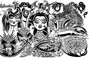Filipino god with diamonds tattoo idea