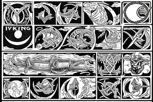 Viking, helm of awe, vigvisir, crescent moon tattoo idea