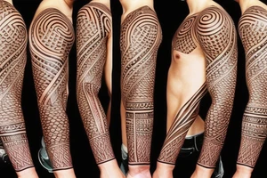 Full arm sleeve tribal god tattoo tattoo idea