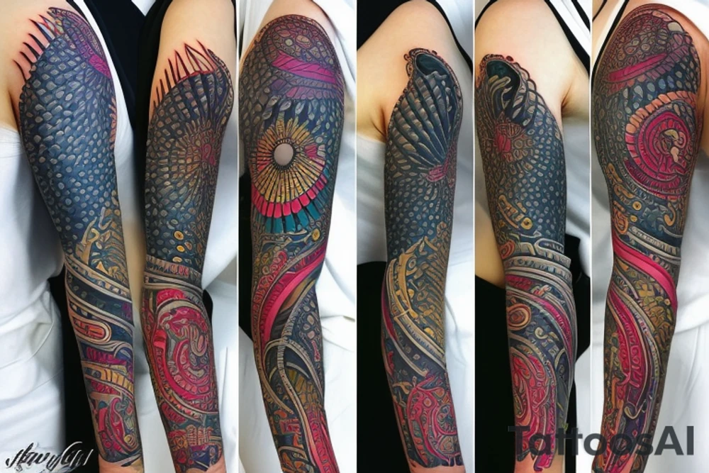 A life of dreams and diamonds full sleeve tattoo idea