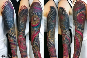 A life of dreams and diamonds full sleeve tattoo idea