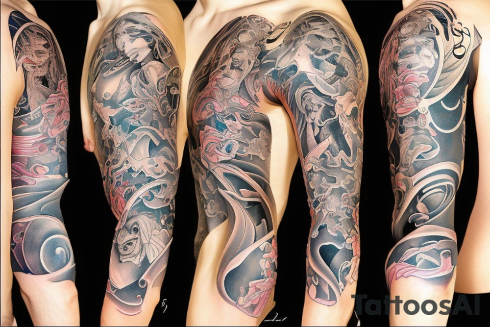 A life of dreams and diamonds full sleeve tattoo idea