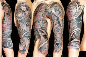 A life of dreams and diamonds full sleeve tattoo idea