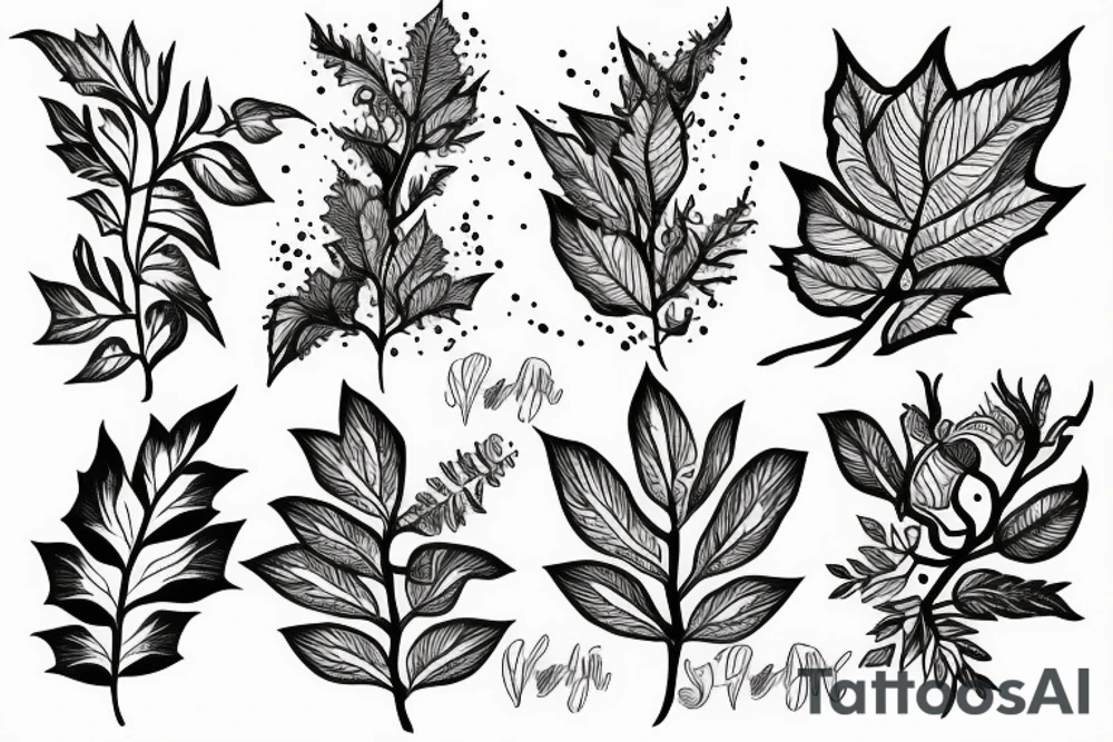 ivy leaves tattoo idea