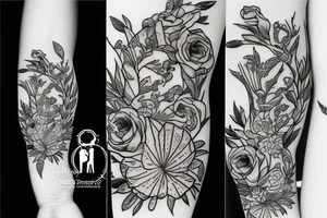 swords and plants tattoo idea