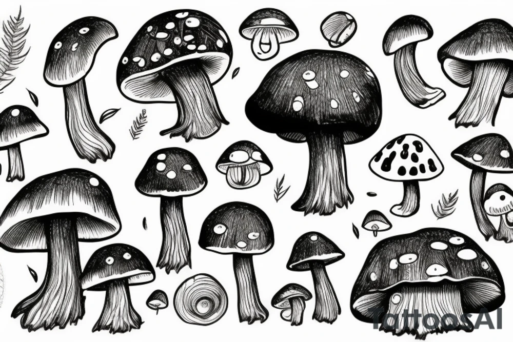mushroom tree tattoo idea