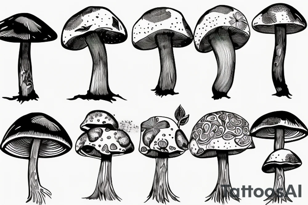 mushroom tree tattoo idea