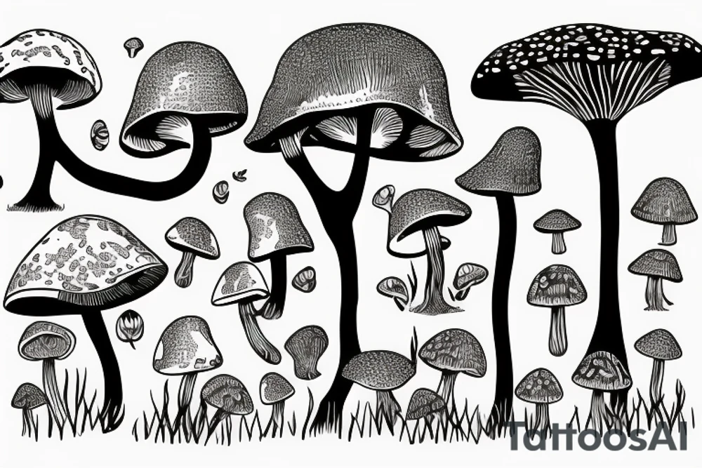 mushroom tree tattoo idea