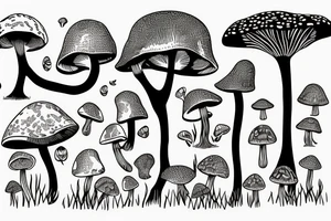 mushroom tree tattoo idea