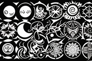 Sun, moon, espiritual life tattoo idea