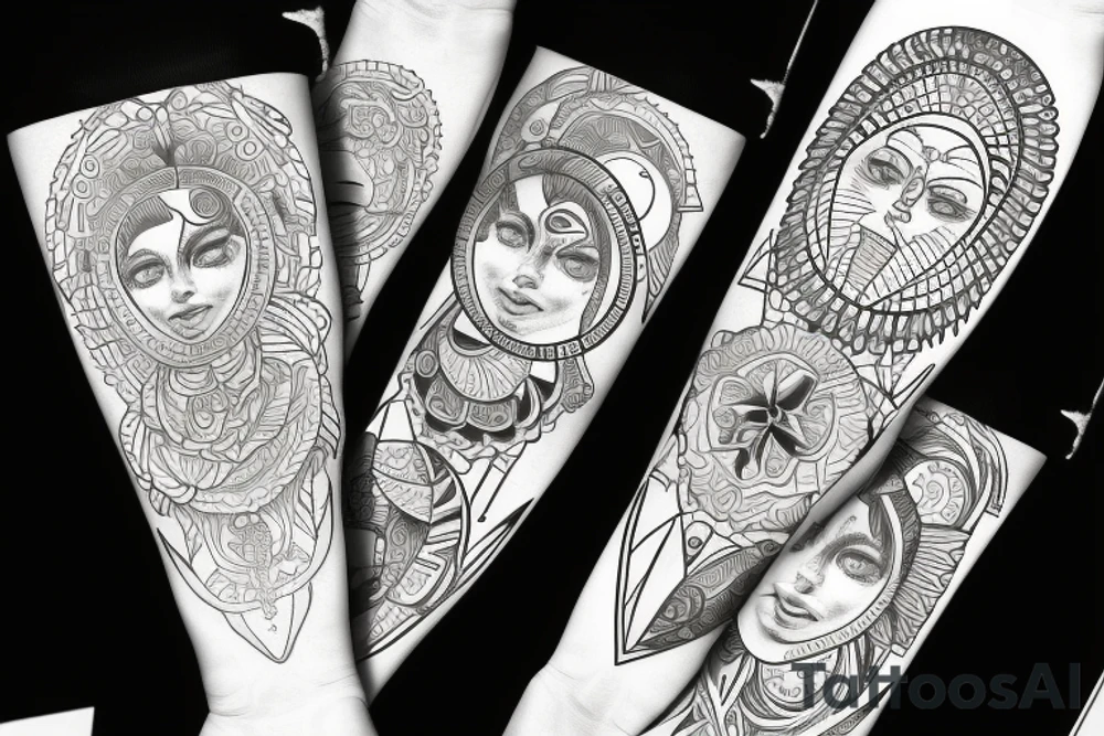 Sun, moon, espiritual life tattoo idea