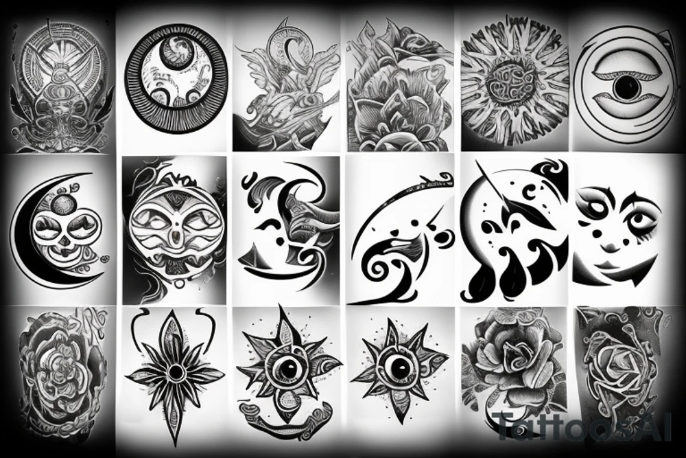 Sun, moon, espiritual life tattoo idea