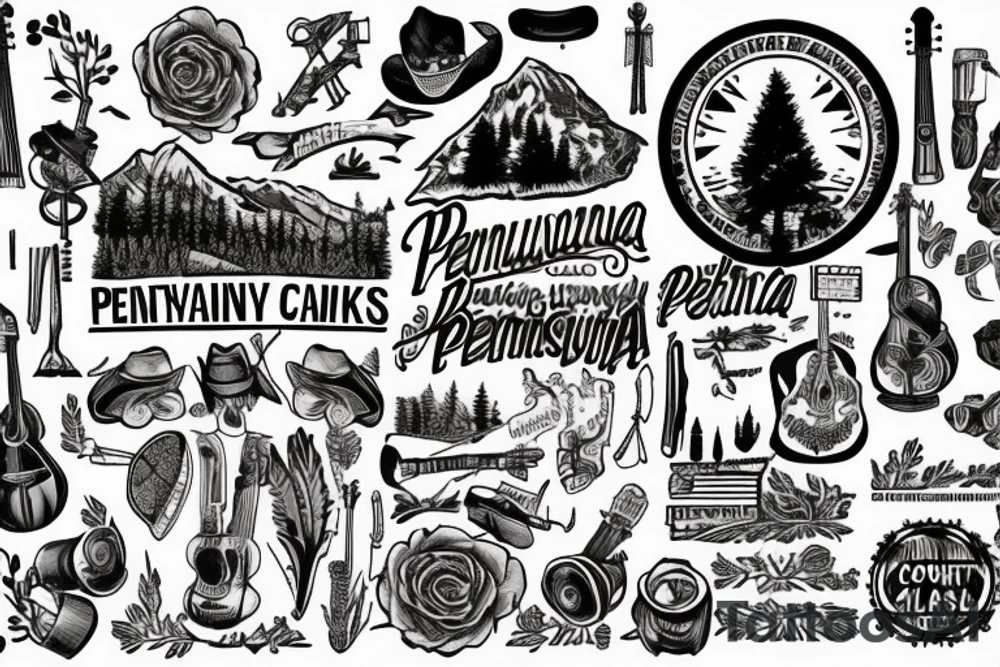 Country music hiking Pennsylvania camping death National parks folk music gypsy tattoo idea