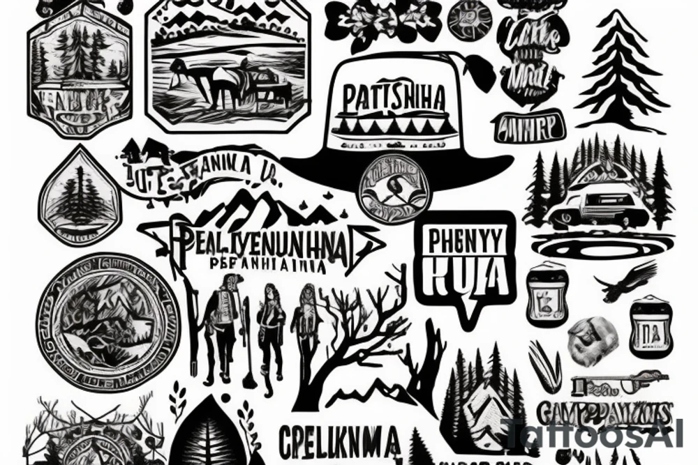 Country music hiking Pennsylvania camping death National parks folk music gypsy tattoo idea
