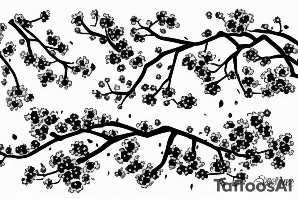 Cherry blossom branches tattoo idea