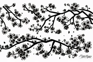 Cherry blossom branches tattoo idea