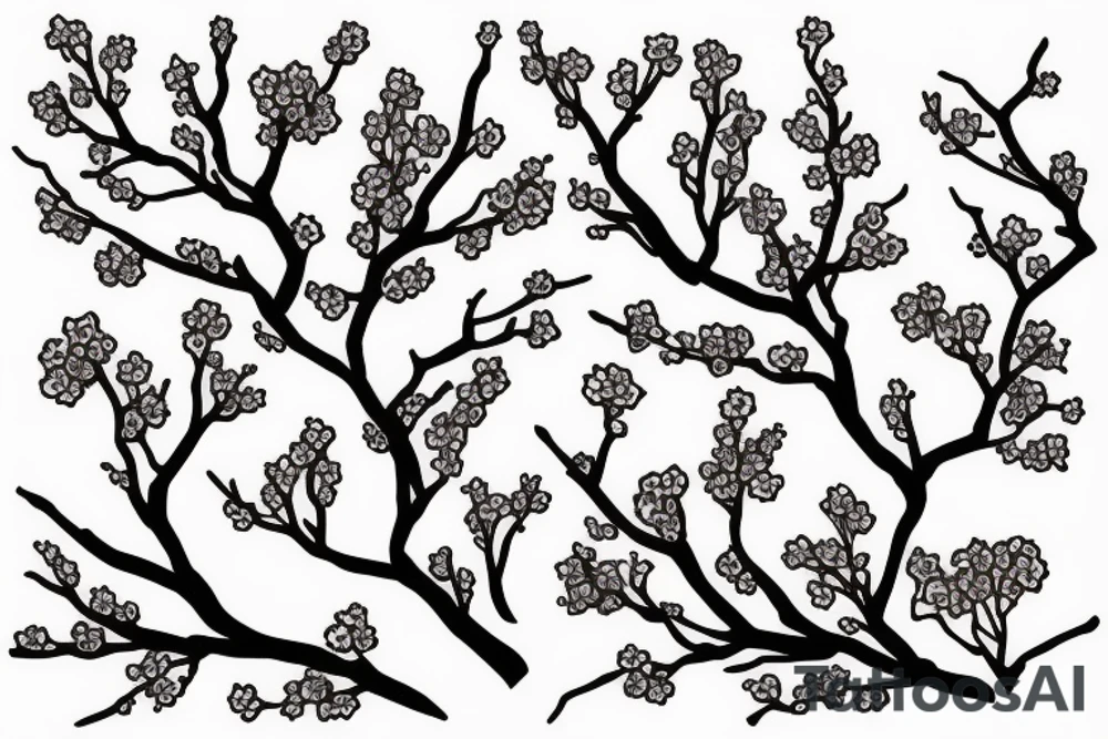 Cherry blossom branches tattoo idea