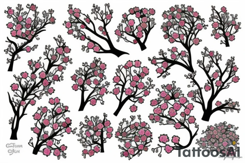 Cherry blossom branch tattoo idea