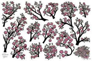Cherry blossom branch tattoo idea