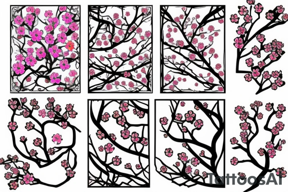 Cherry blossom branch tattoo idea