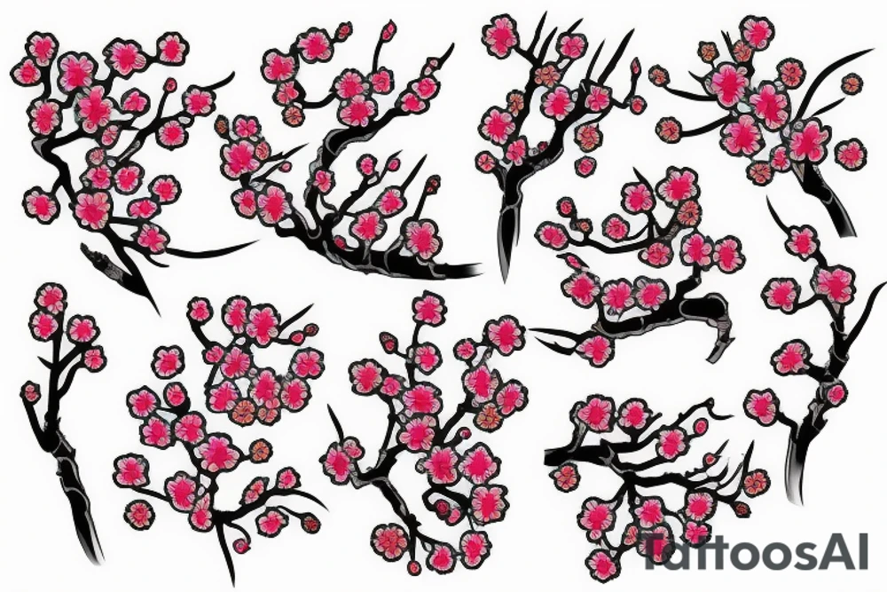 Cherry blossom branch tattoo idea