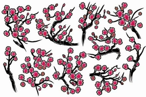 Cherry blossom branch tattoo idea