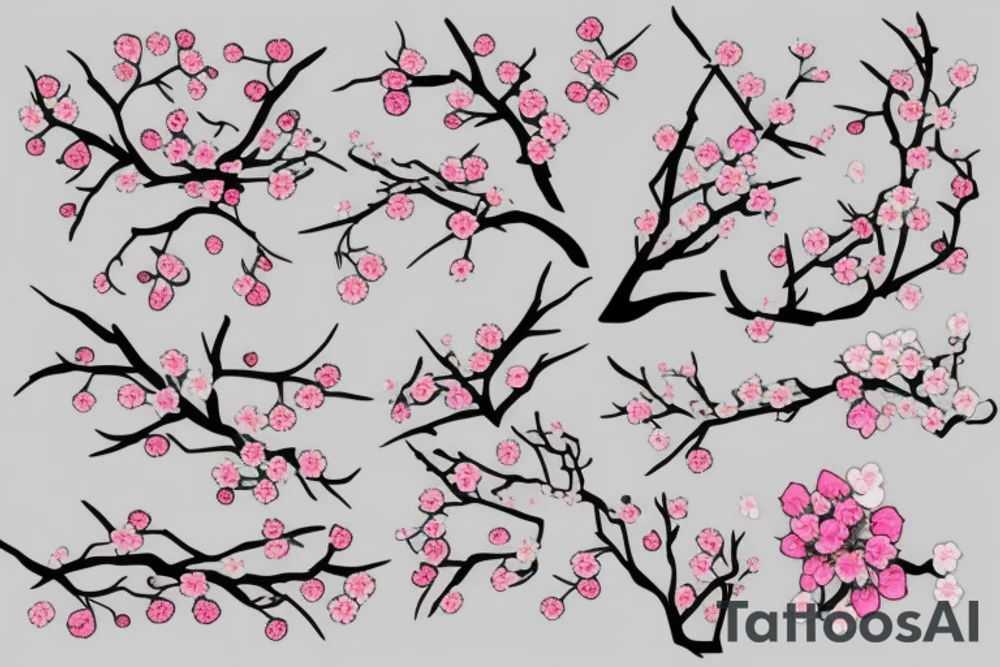 Cherry blossom branch tattoo idea