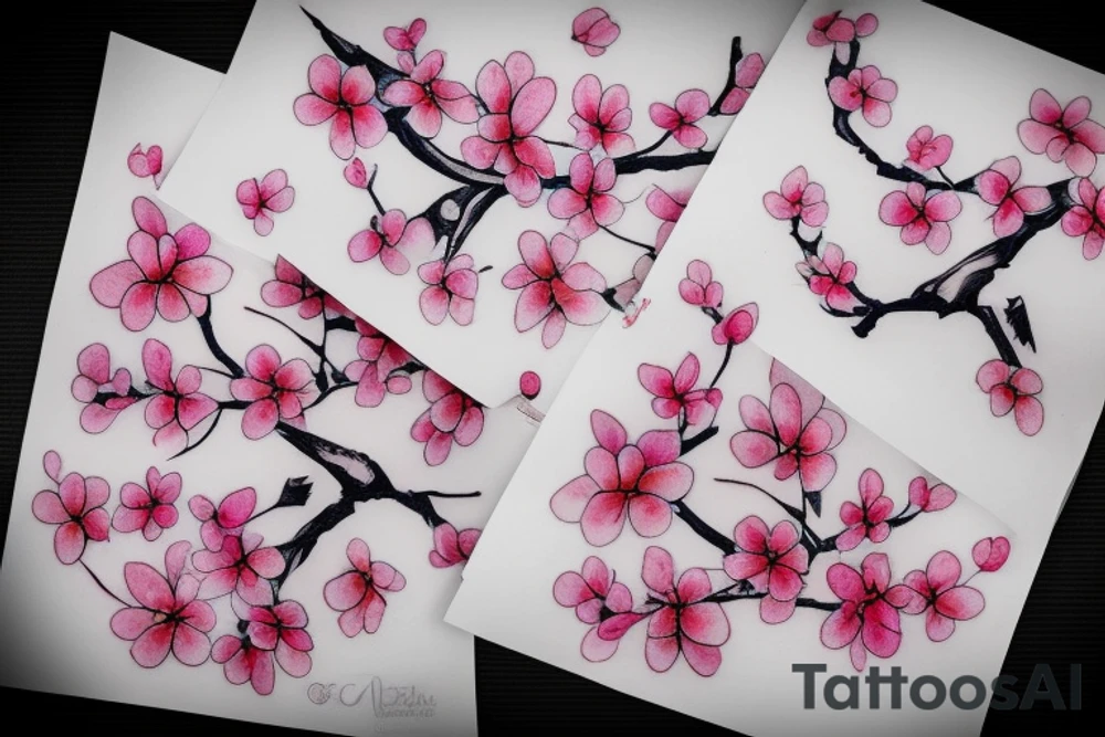 Cherry blossom branch tattoo idea