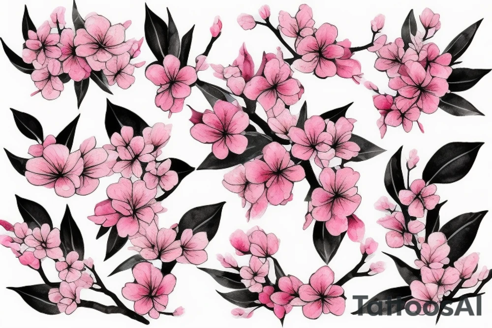 Cherry blossom branch tattoo idea