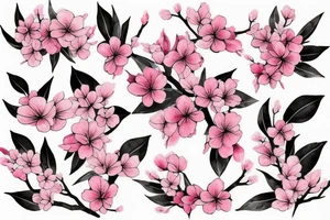 Cherry blossom branch tattoo idea