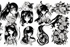 Anime girl tattoo idea