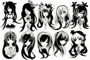 Anime girl tattoo idea