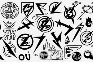 Ground symbo, Electric bolt, 3 phase symbol tattoo idea