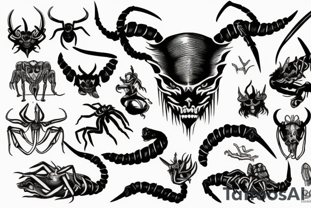 devil with a scorpion tail tattoo idea