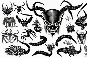 devil with a scorpion tail tattoo idea