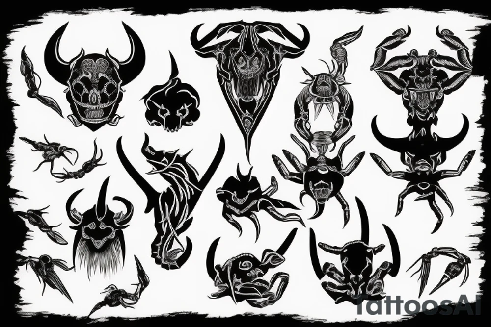 devil with a scorpion tail tattoo idea