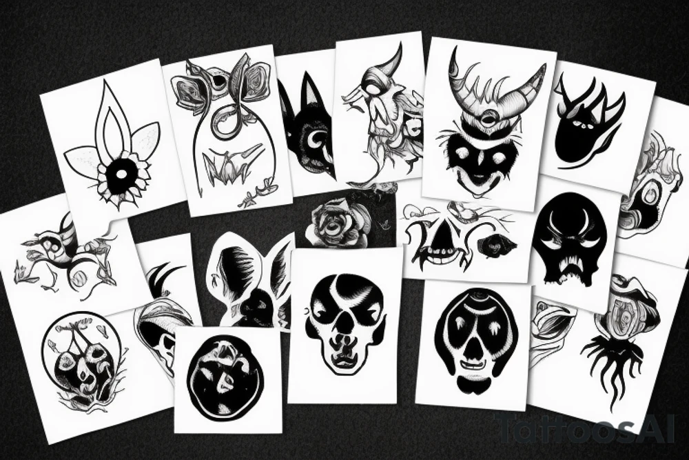devil with a black dog tattoo idea