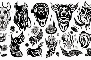 devil with a black dog tattoo idea