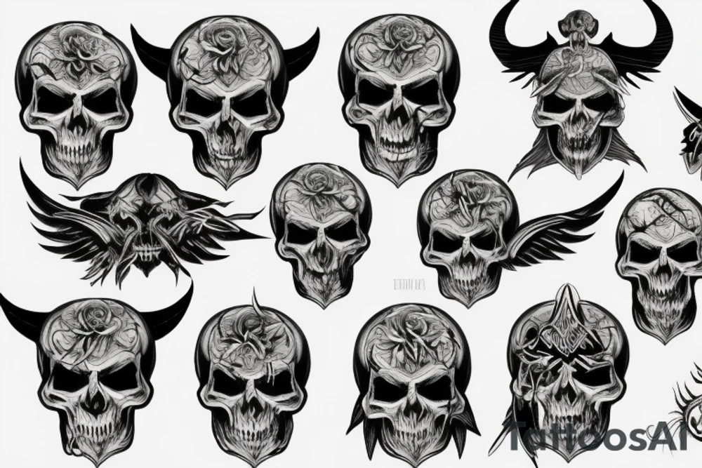 demon skull tattoo idea