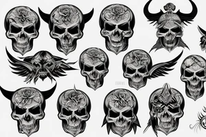 demon skull tattoo idea