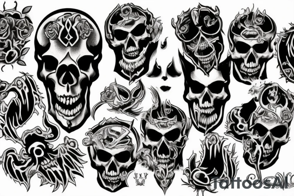 demon skull tattoo idea