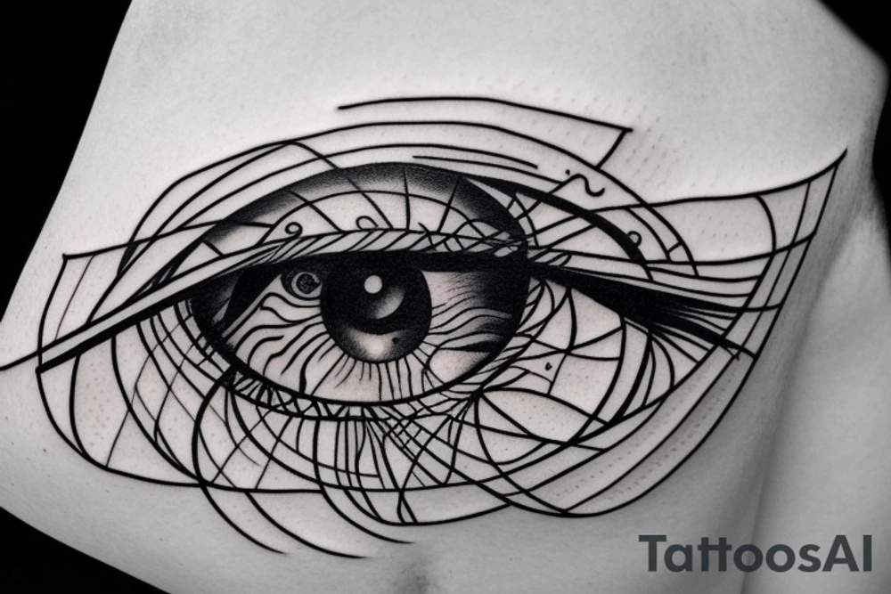 Eye universe shapes tattoo idea