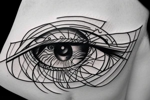 Eye universe shapes tattoo idea