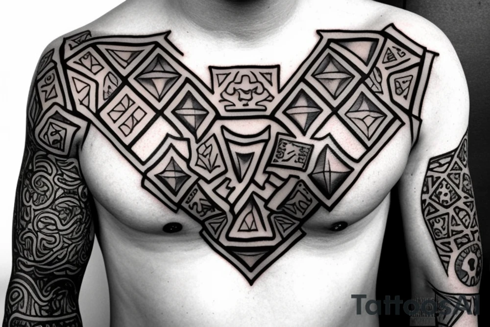 dnd dice on chest tattoo idea